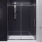 Madam Series 56 to 60 in. x 76 in. Frameless Sliding Shower Door with Clear or Tinted Tempered Glass and Tsunami Guard