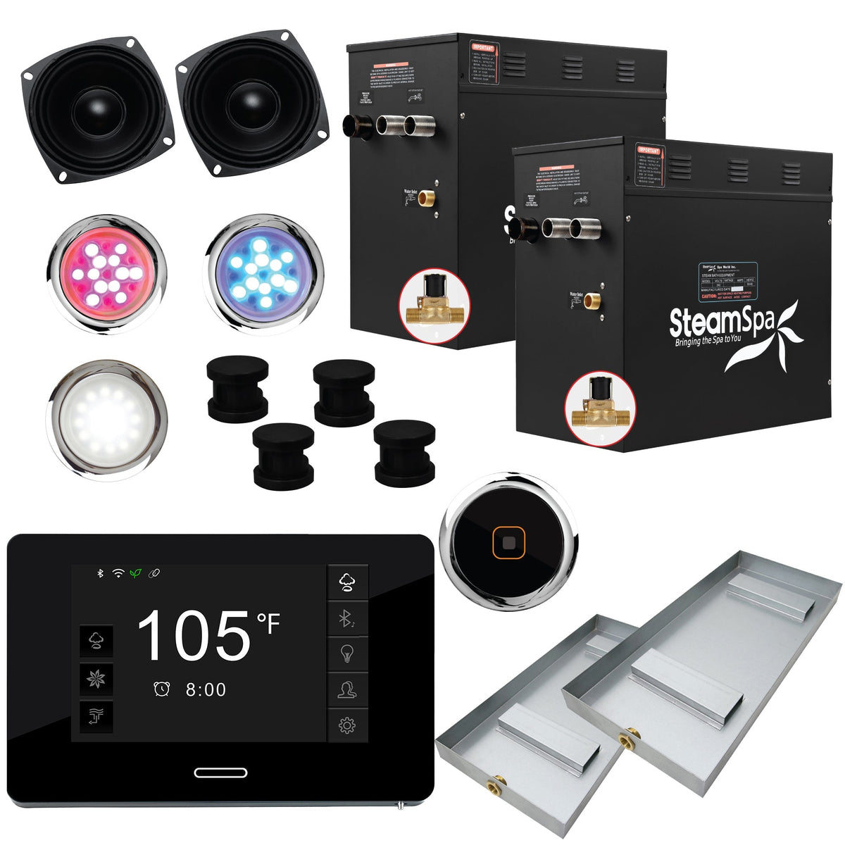 Steam Shower Generator, Full Package, Black