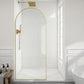 Ember Series 34 in. x 78 in Framed Arch Fixed Shower Screen Door with 8mm Tempered Clear or Fluted Glass