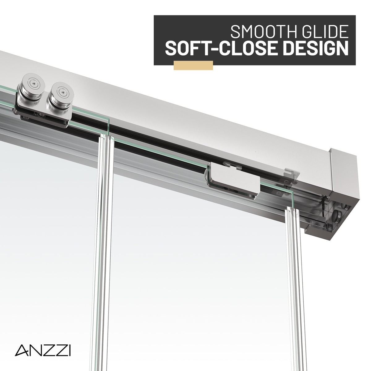 Ward Series 44 to 48 in. x 76 in. Frameless Sliding Shower Door with 3/8" (10mm) Tempered Clear Glass