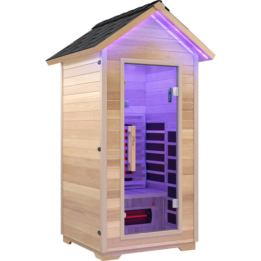Outdoor Sauna, 2 Person Cabin Red