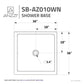 Valley Base Series 38 in. L x 38 in. W Corner Shower Shower Pan Base with Center Drain in Glossy White Marine Acrylic
