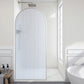 34 x 78 Framed Shower Door, Ember Arch Fixed Screen Fluted Glass