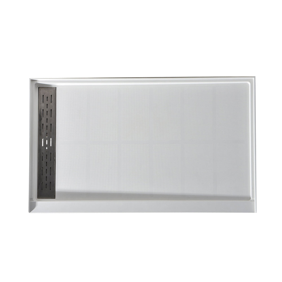 Alexander 60 in. L x 36 in. W Alcove Shower Pan Base with Left or Right Drain in Glossy White Marine Acrylic