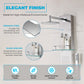 Coastal Series 44 in. 2-Jetted Full Body Shower Tower System with Rainfall Showerhead and Spray Wand in Brushed Steel