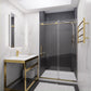 48 x 76 Frameless Shower Door, Madam Sliding Tsunami Guard Tempered Glass