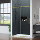 Mountain 48 in. W x 76 in. H Reversible Frameless Sliding Glass Shower Door with Soft-Close System - Multiple Finishes