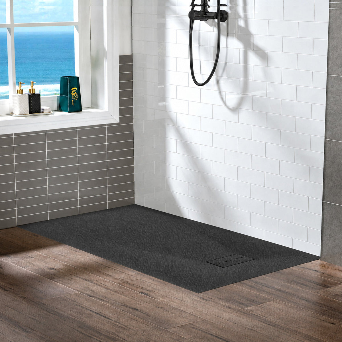 59 x 32 Shower Base, Pan Only, Barrier Free Curbless Black