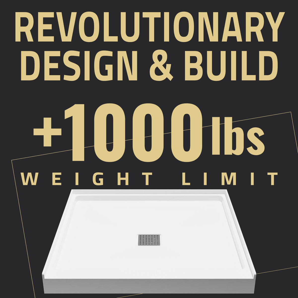 Alexander 36 in. L x 36 in. W Alcove Shower Pan Base with Center Drain in Glossy White Marine Acrylic