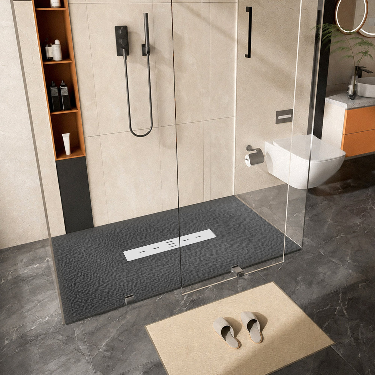 59 x 32 Shower Base, Center Drain, Pan Only