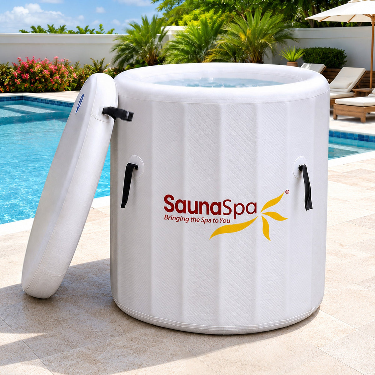 Cold Plunge Tub, Arctic Fox Person Inflatable Kit Gray