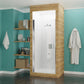 Lancer Series 29 in. x 72 in. H Hinged Semi-Frameless Shower Door with Tsunami Guard Tempered Glass