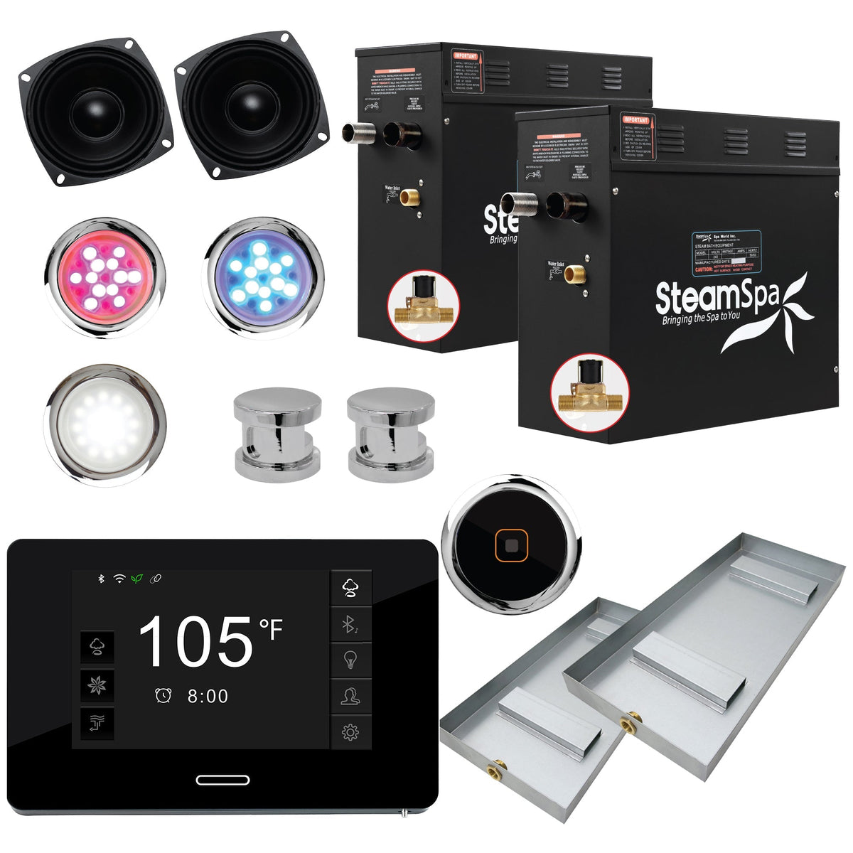 Steam Shower Generator, Full Package, Black