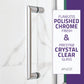 Lancer Series 29 in. x 72 in. H Hinged Semi-Frameless Shower Door with Tsunami Guard Tempered Glass