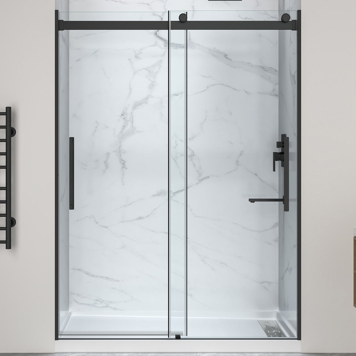 76 x 57 Framed Shower Door, Pan Only, Stellar Sliding Frameless x