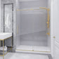 Madam Series 56 to 60 in. x 76 in. Frameless Sliding Shower Door with Clear or Tinted Tempered Glass and Tsunami Guard