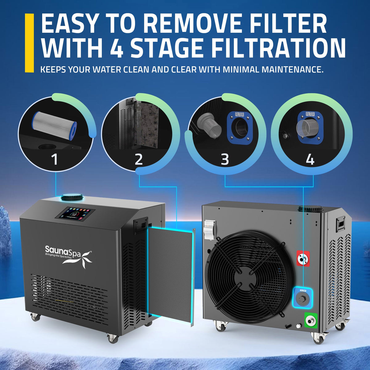 Cold Plunge Tub, Gale Chiller Black Cooling
