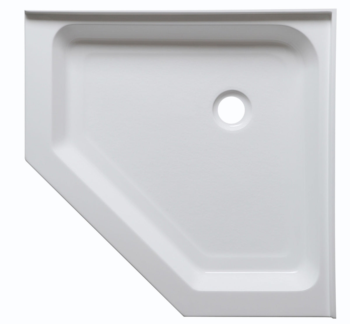 Randi Base Series 36 in. L x 36 in. W Corner Shower Shower Pan Base with Center Drain in Glossy White Marine Acrylic