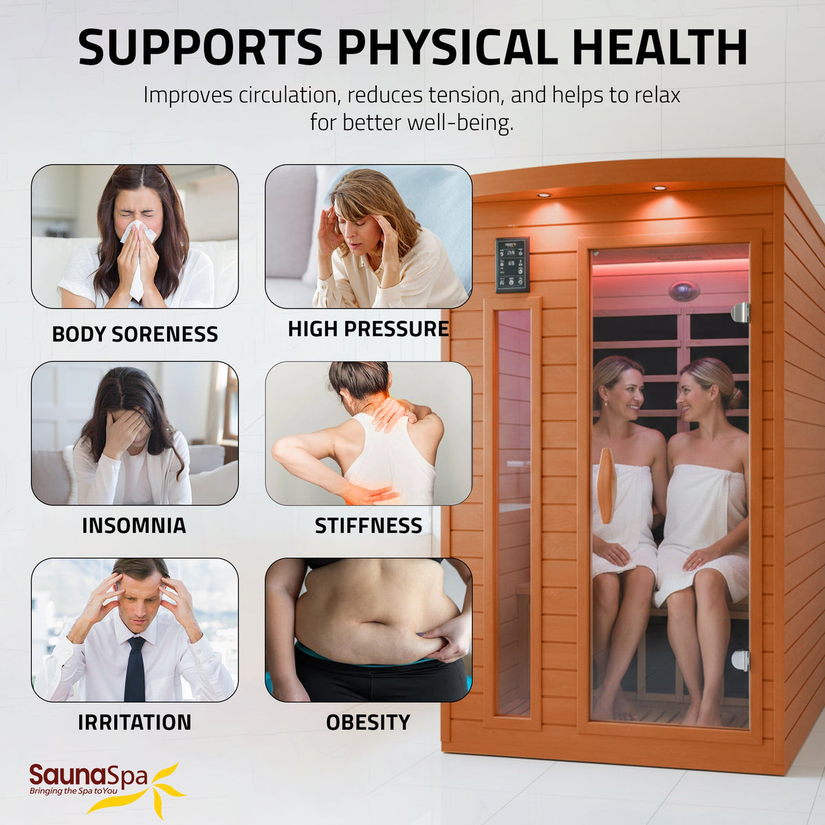 Infrared Sauna, 2 Person Indoor Cabin