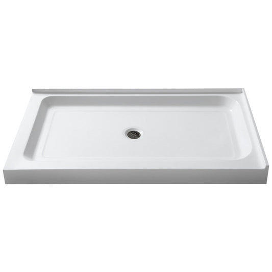 48 x 36 Shower Base, Pan Only, ANZZI Port Corner Durable High-Gloss White