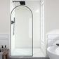 34 x 78 Framed Shower Door, Ember Arch Fixed Screen Fluted Glass