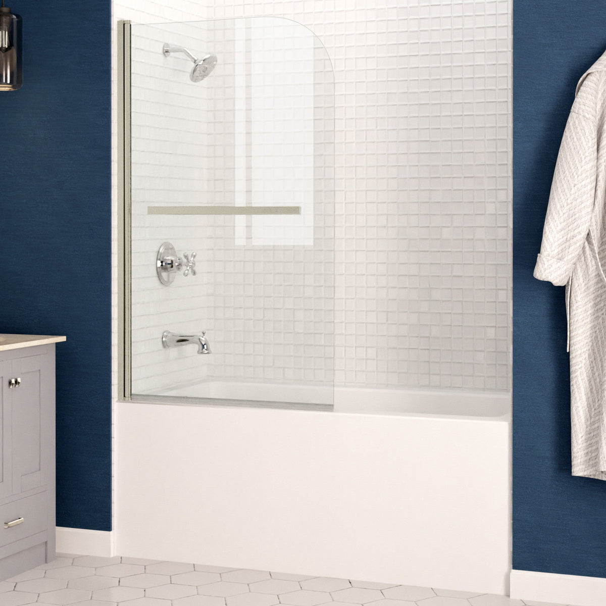 28 x 56 Tub Shower Door, Myth Frameless TSUNAMI GUARD in. with