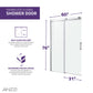 60 x 76 Frameless Shower Door, Rhodes Sliding Tsunami Guard