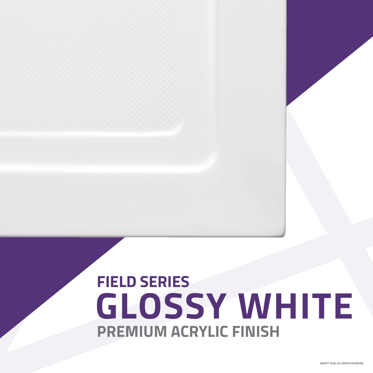 Field Base Series 36 in. L x 60 in. W Corner Shower Shower Pan Base with Left Drain in Glossy White Marine Acrylic