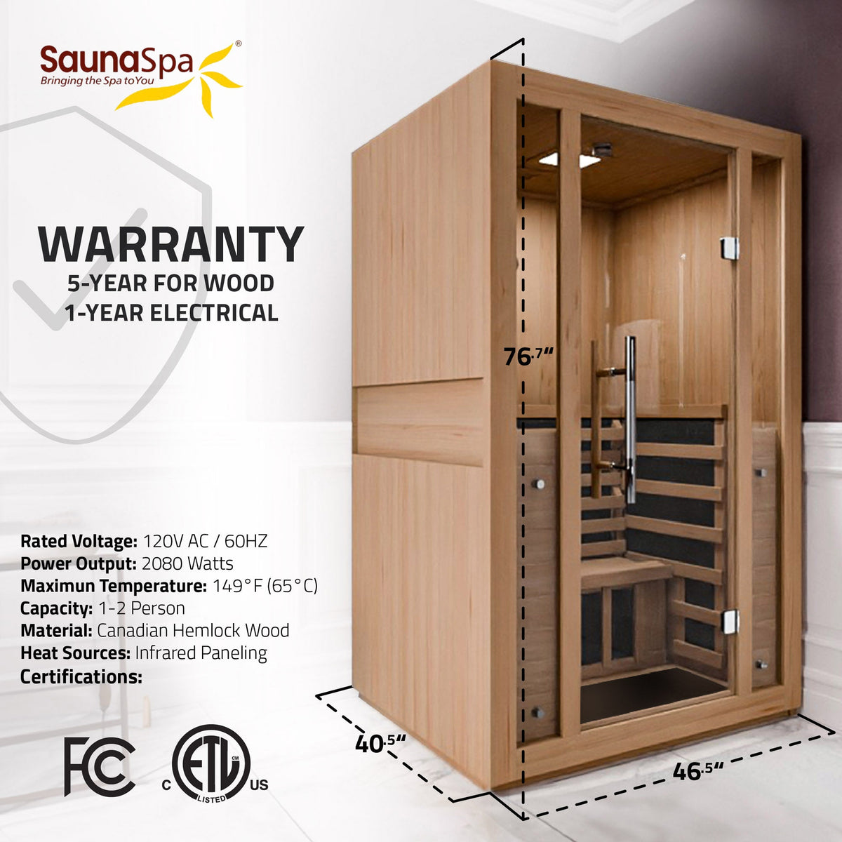 Infrared Sauna, Fiji Person Carbon FAR