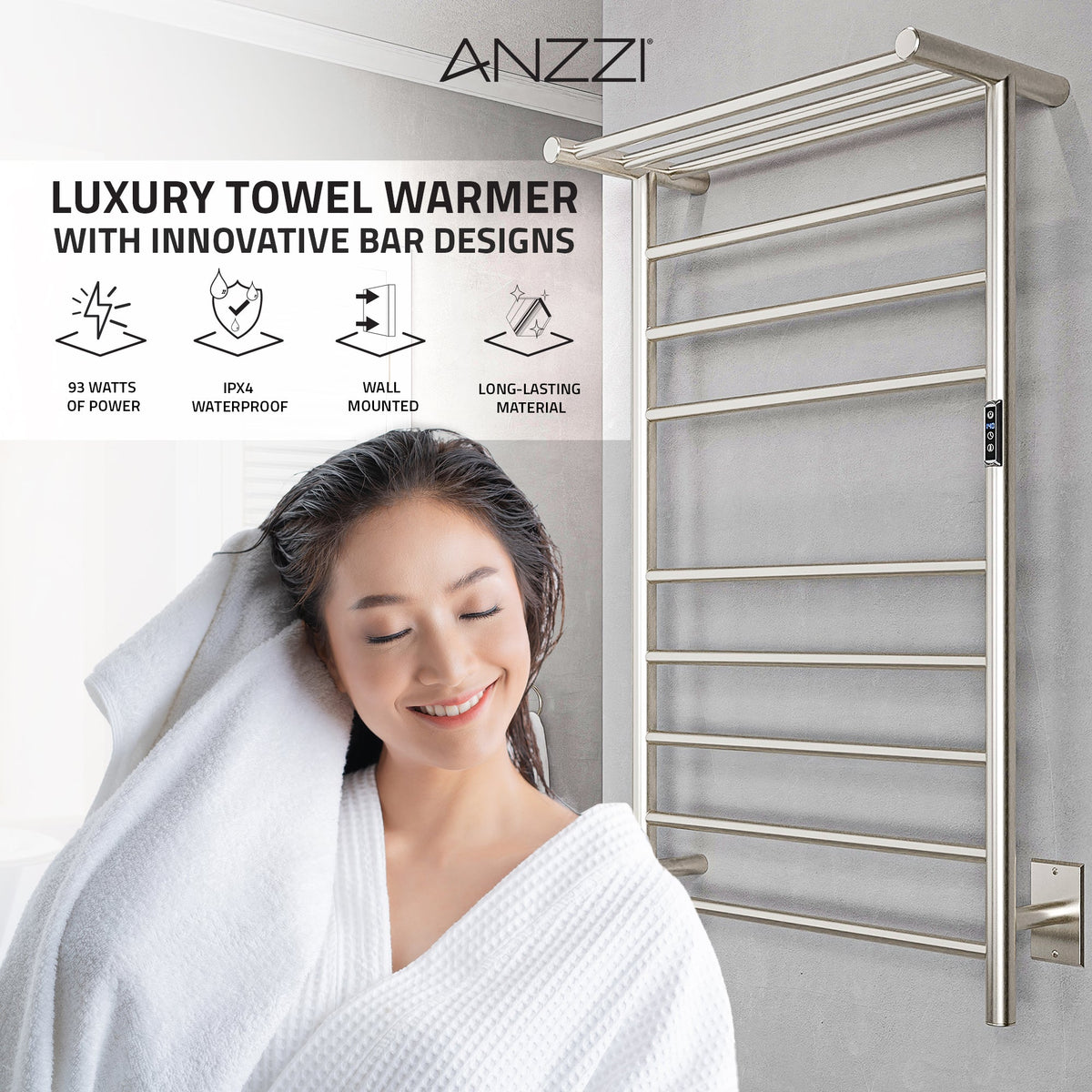 Towel Warmer, ANZZI Eve Bar x