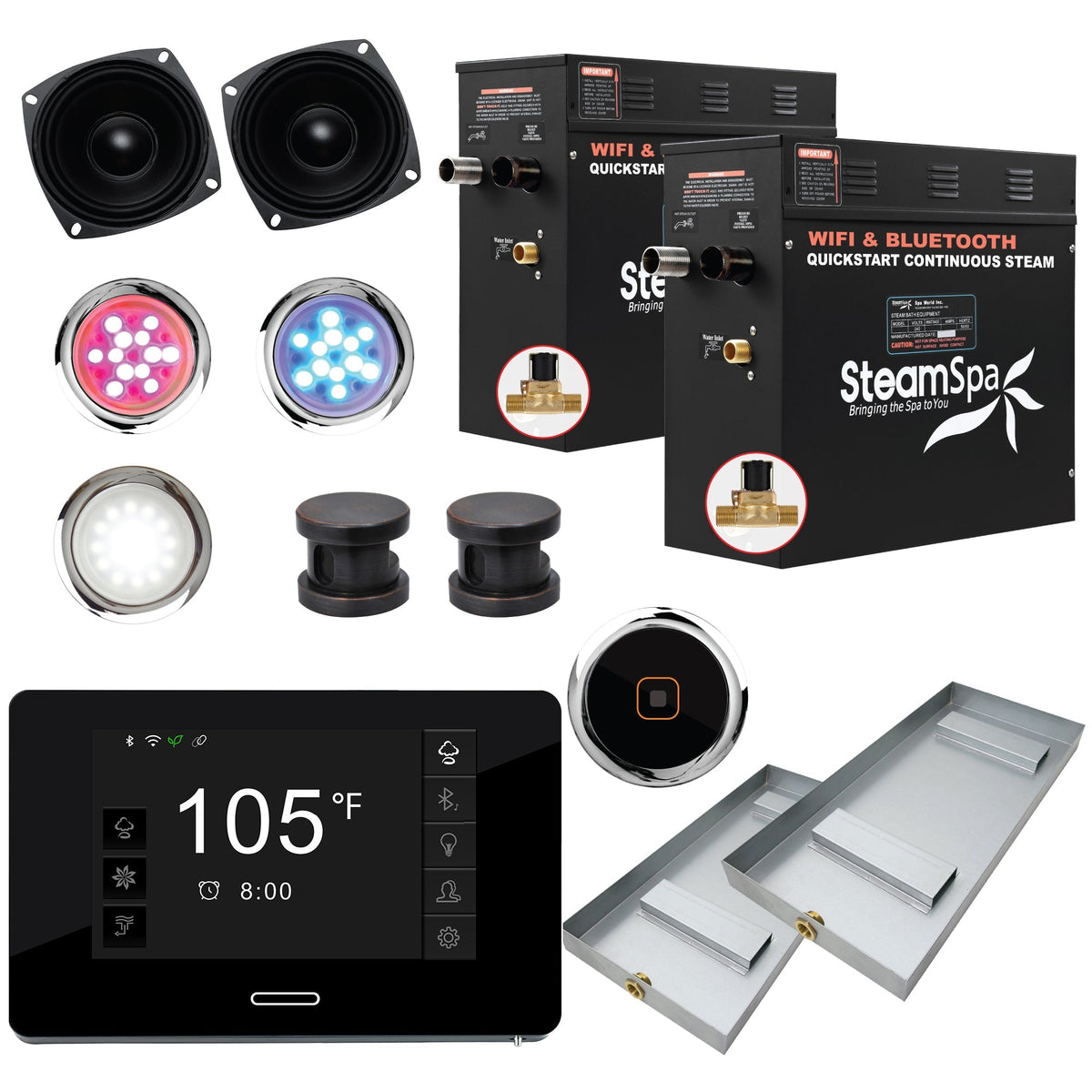 Steam Shower Generator, Full Package, Black