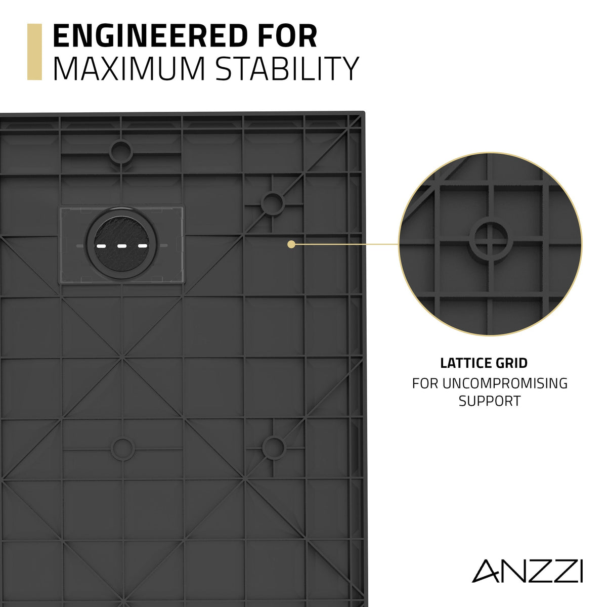 59 x 35 Shower Base, Pan Only, Barrier Free Curbless Black and Slip-Resistant