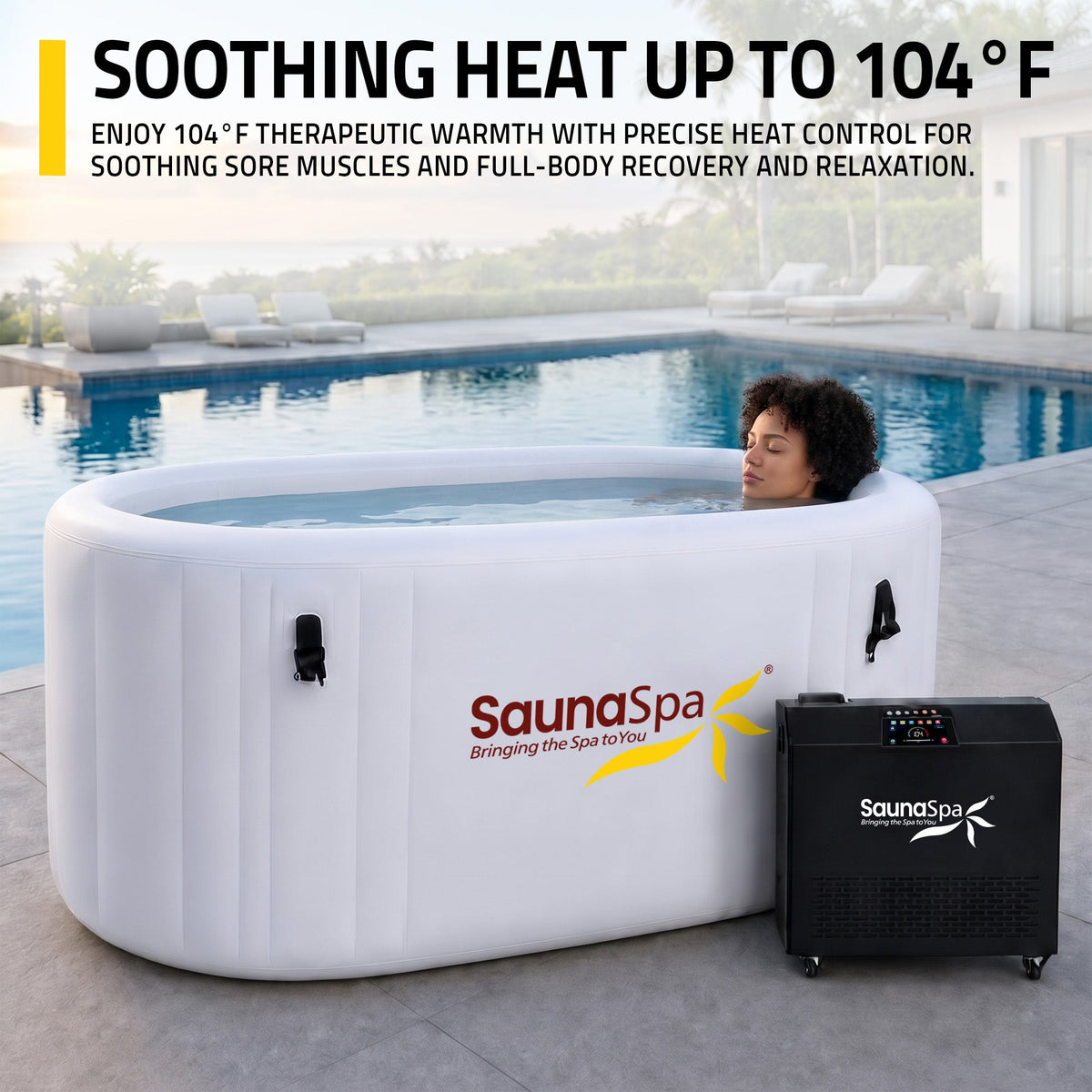 Cold Plunge Tub, Kodiak Person Inflatable Ice Kit Gray