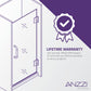 Castle Series 49 in. x 72 in. H Pivot Semi-Frameless Shower Door with Tsunami Guard Tempered Glass