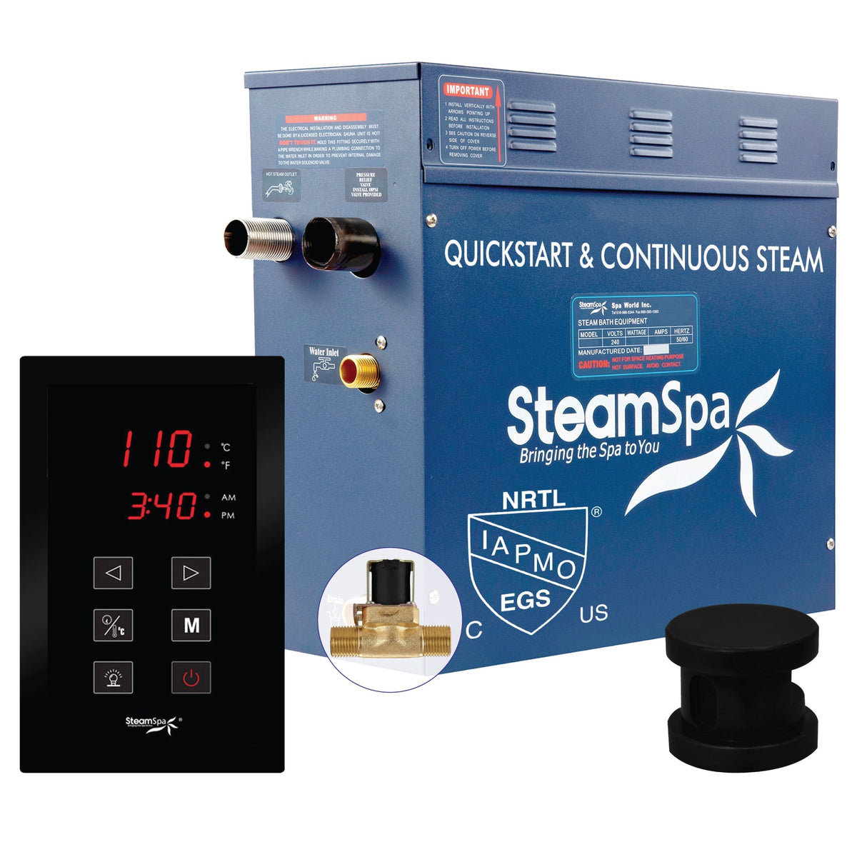 Steam Shower Generator, Full Package, Oasis