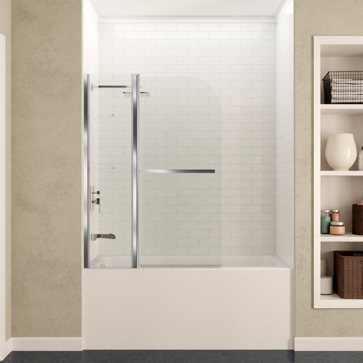 48 x 58 Tub Shower Door, Galleon Frameless TSUNAMI GUARD