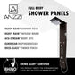 Shower Panel, Rite Jetted Full Body Style Deco-Glass