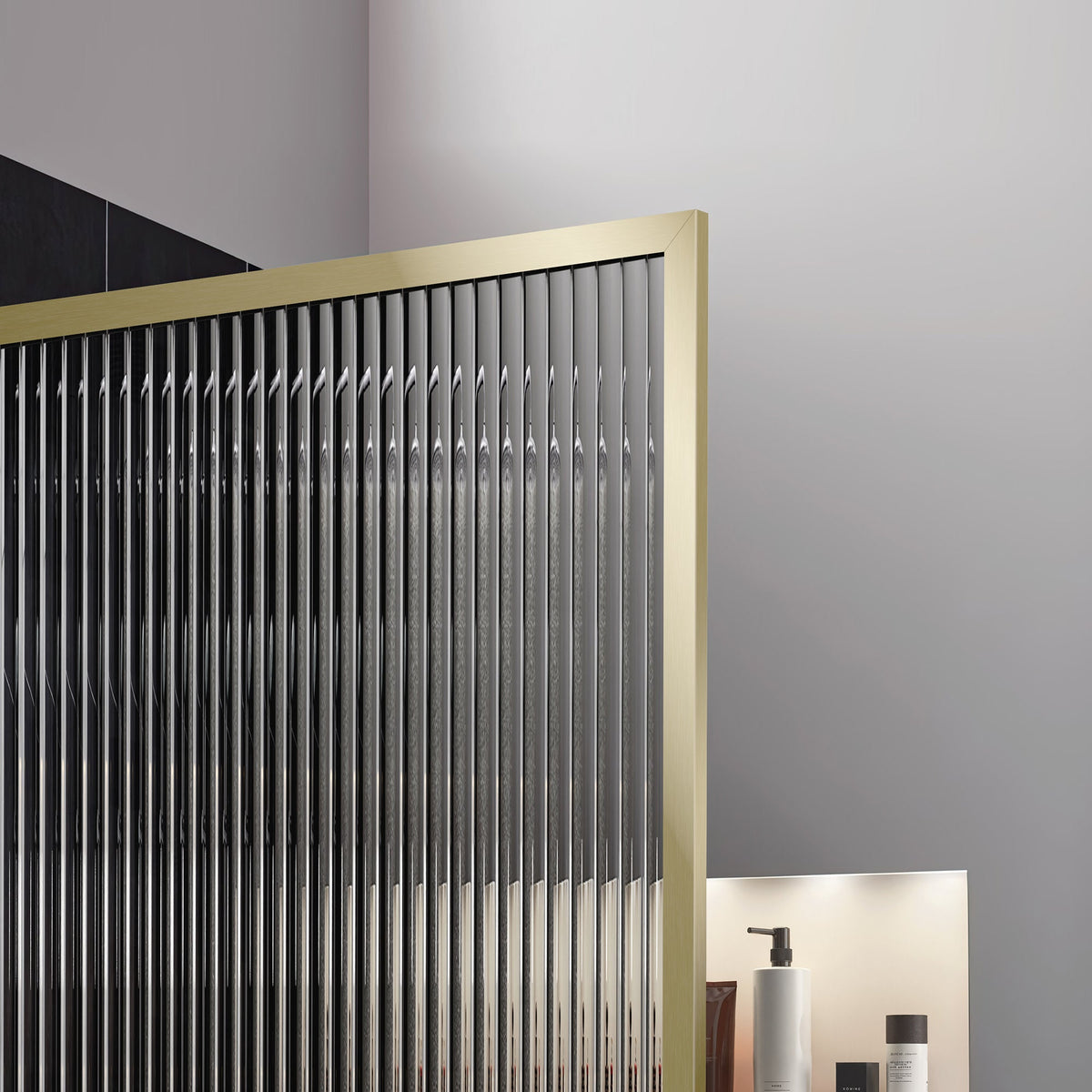 Welle 34 in. x 74 in. Framed Fixed Shower Screen Door with 5/16" (8mm) Tempered Fluted or Clear Glass