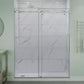 60 x 76 Frameless Shower Door, ANZZI Sliding TSUNAMI GUARD ALLOY Hardware