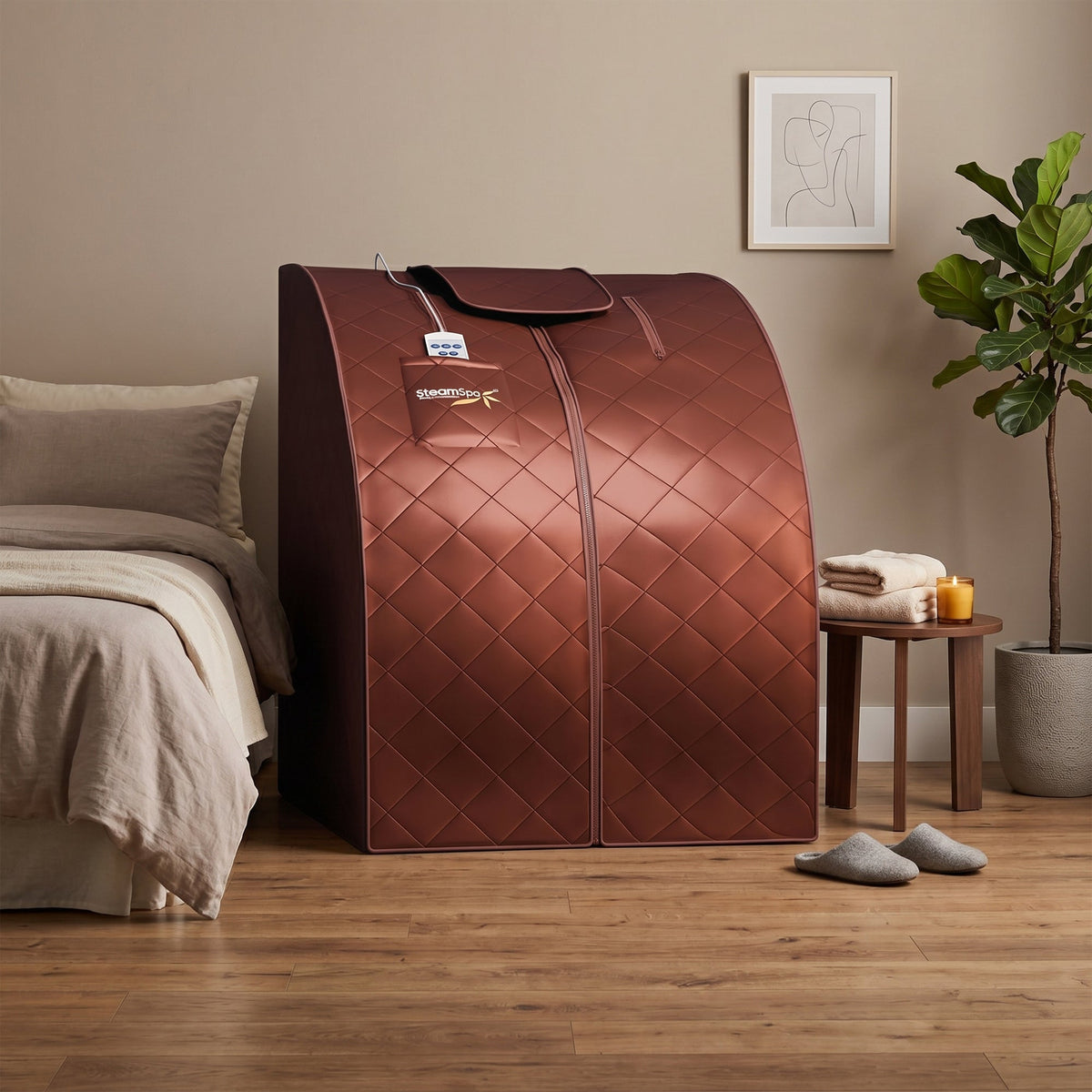 Portable Sauna, 1 Person Indoor PP Chair Brown
