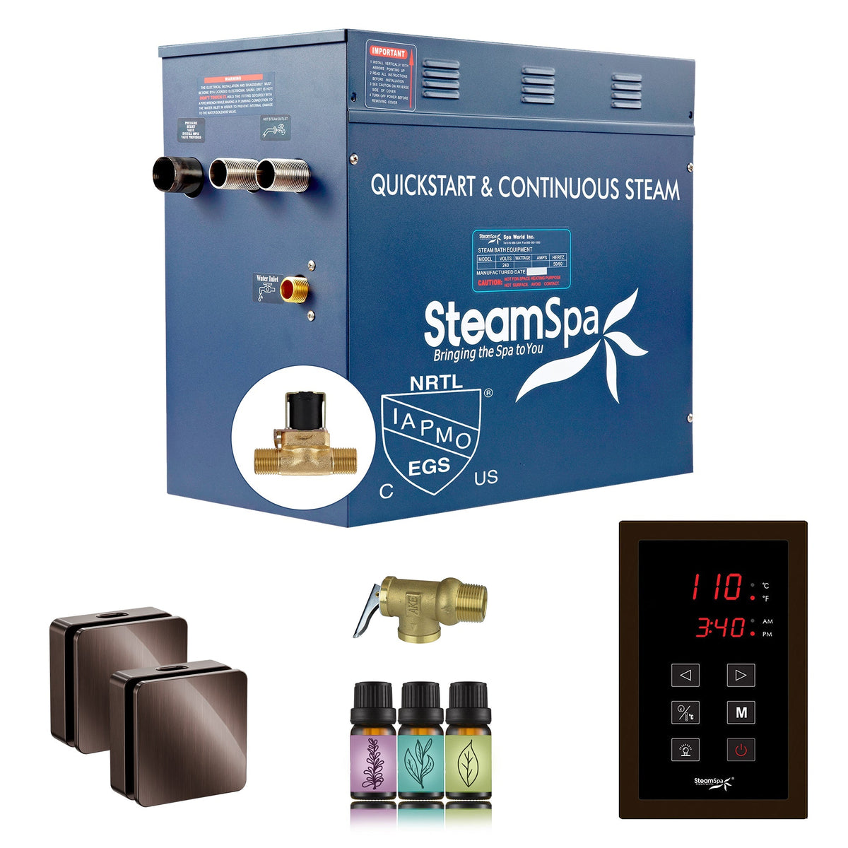 Steam Shower Generator, Full Package, Oasis New Square