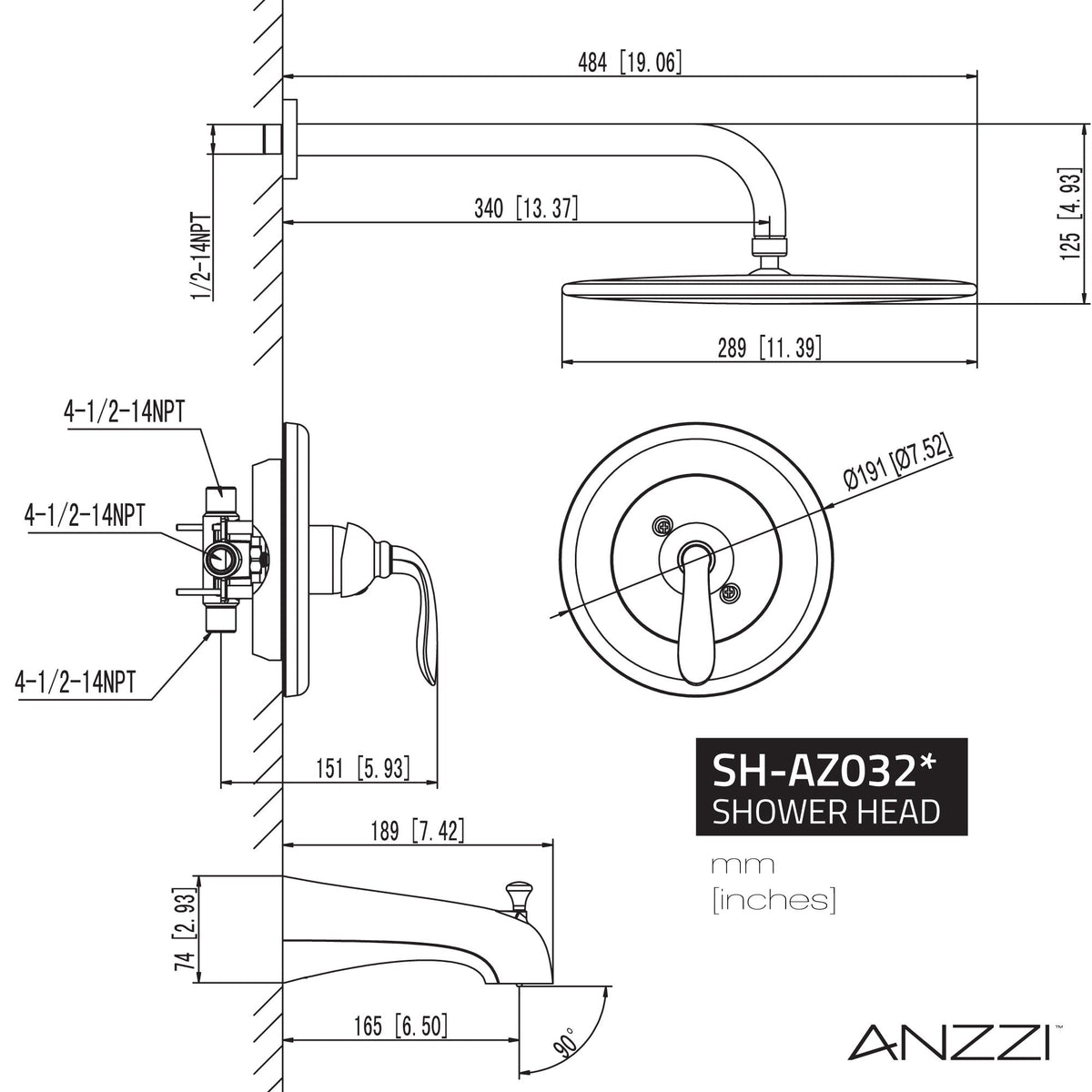 Shower Head, Meno Handle Spray Faucet Brushed Nickel
