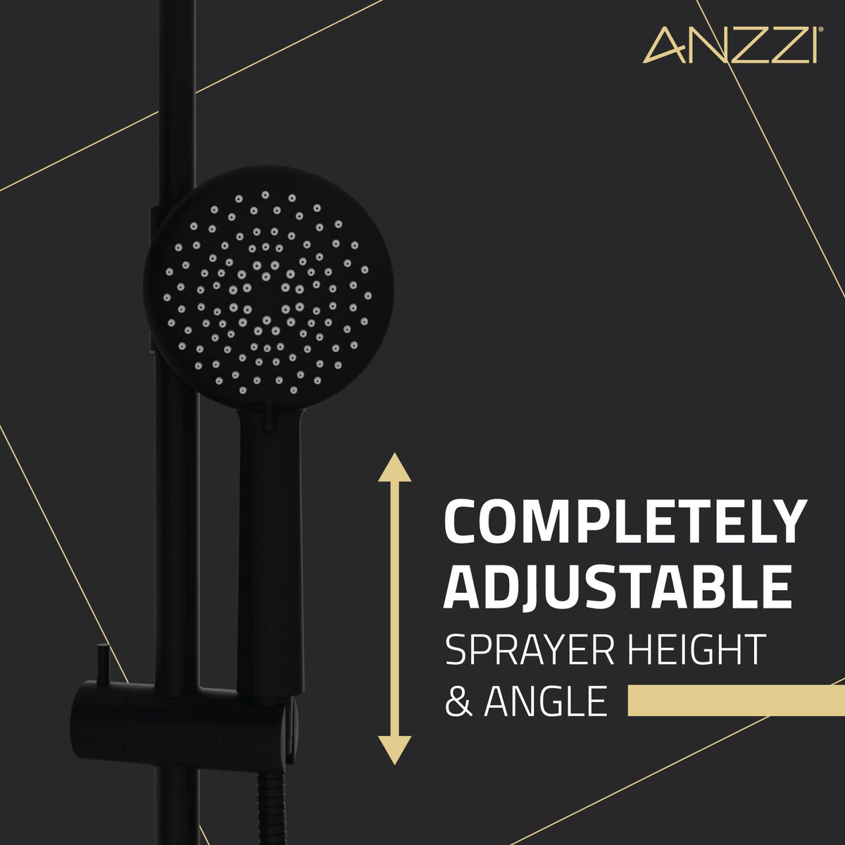 Shower Head, Heavy Rainfall Stainless Steel Matte Black