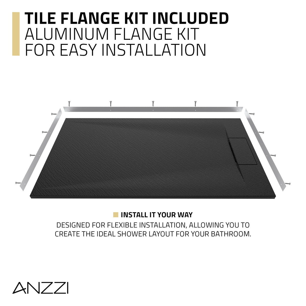 59 x 32 Shower Base, Pan Only, Reversible Drain Barrier Free