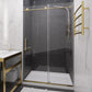 48 x 76 Frameless Shower Door, Madam Sliding Tsunami Guard Tempered Glass