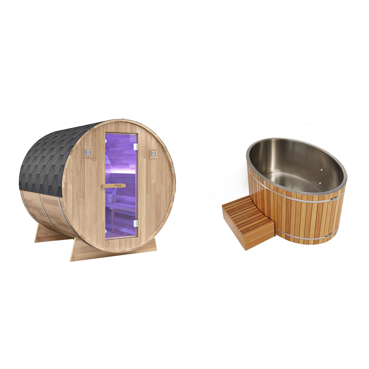 Outdoor Sauna, 4 Person Electric Rock Bathtub