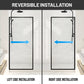 Welle 34 in. x 74 in. Framed Fixed Shower Screen Door with 5/16" (8mm) Tempered Fluted or Clear Glass
