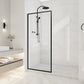 34 x 74 Framed Shower Door, Welle Fixed Screen Tempered Clear Glass