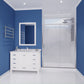 Halberd Series 59 to 60 in. x 72 in. Sliding Framed Shower Door with Tsunami Guard Tempered Glass