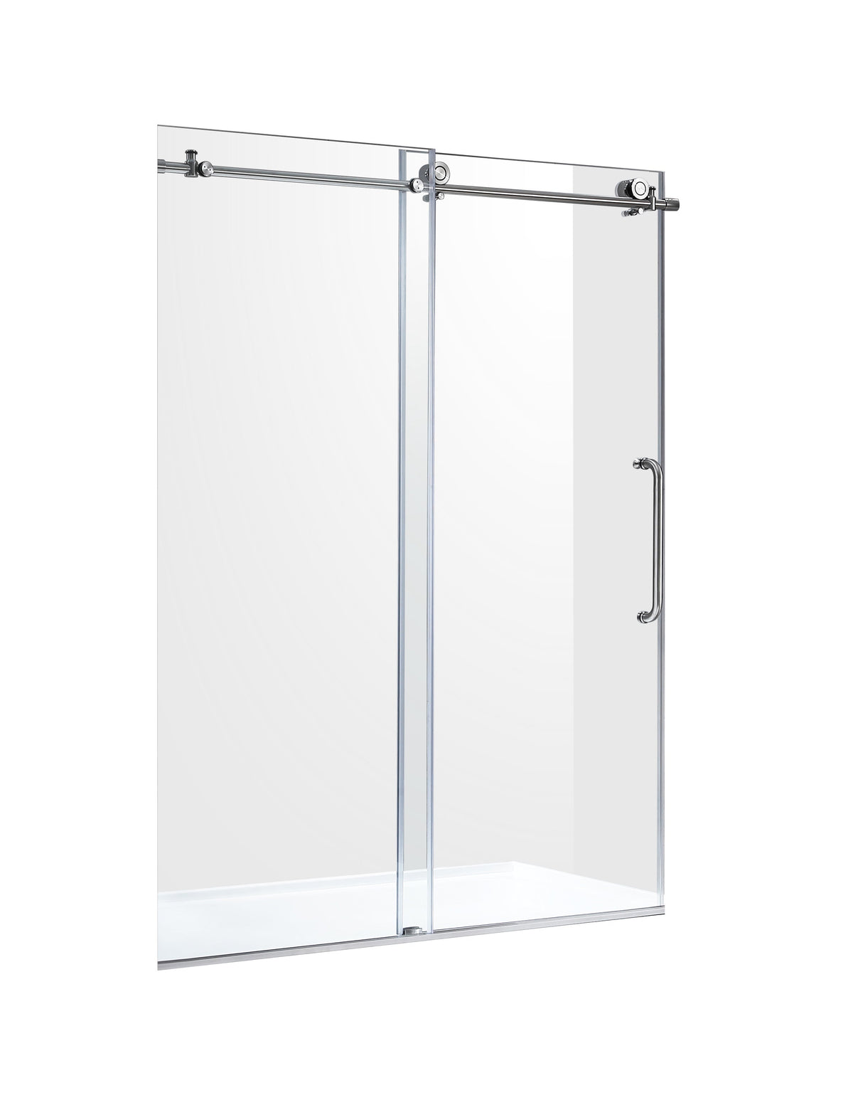 54 x 76 Frameless Shower Door, Madam Sliding Tempered Clear